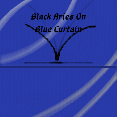 Black Aries on Blue Curtain by Lake_of_the_Lion
